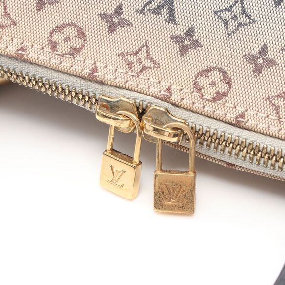 LOUIS VUITTON Alma O Monogram mini Blue Handbag Canvas Leather Ivory Dark navy - Picture 12 of 12